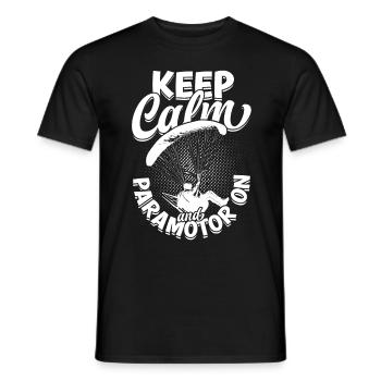 Paramotoring Keep Calm And Paramotor On - Men's T-Shirt - black - Front - AI Model Male 178 light (178cm)