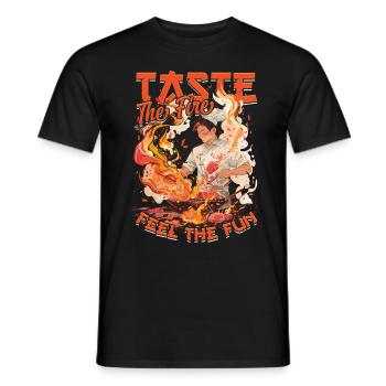 Hibachi Teppanyaki Japanese Cuisine - Men's T-Shirt - black - Front - AI Model Male 178 light (178cm)
