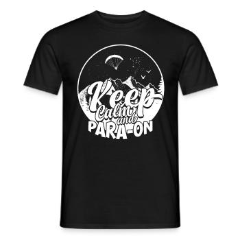 Paramotoring Paramotor Keep Calm And Para On - Men's T-Shirt - black - Front - AI Model Male 178 light (178cm)