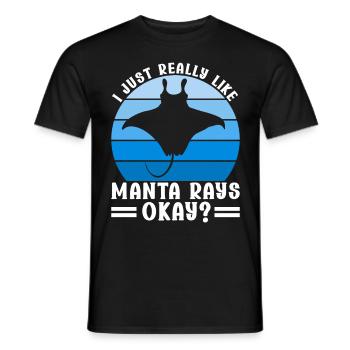 Manta Rays Great Manta Sea Creatures - Men's T-Shirt - black - Front - AI Model Male 178 light (178cm)