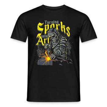 Soudeur les étincelles en art - T-shirt homme - noir - Devant - AI Model Male 178 light (178cm)