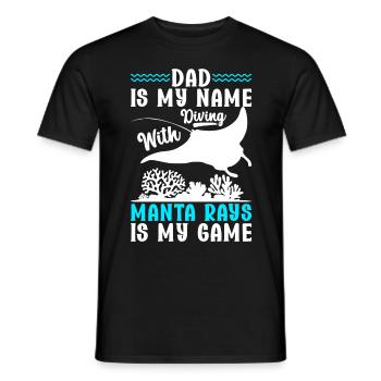 Manta Rays Great Manta Sea Creatures - Men's T-Shirt - black - Front - AI Model Male 178 light (178cm)