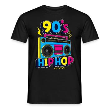90s hip hop / 90s retro design - Men's T-Shirt - black - Front - AI Model Male 178 light (178cm)