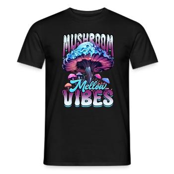 Pilzsammler Pilzzüchter Mushroom Mellow Vibes - Männer T-Shirt - Schwarz - Vorne - AI Model Male 178 light (178cm)