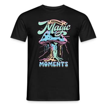 Mushroom Pickers Mushroom Growers Mushroom Magic Moments - Men's T-Shirt - black - Front - AI Model Male 178 light (178cm)