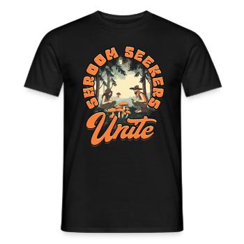 Pilzsammler Pilzzüchter Shroom Seekers Unite - Männer T-Shirt - Schwarz - Vorne - AI Model Male 178 light (178cm)