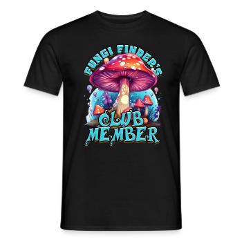 Pilzsammler Fungi Finder's Club Member - Men's T-Shirt - black - Front - AI Model Male 178 light (178cm)