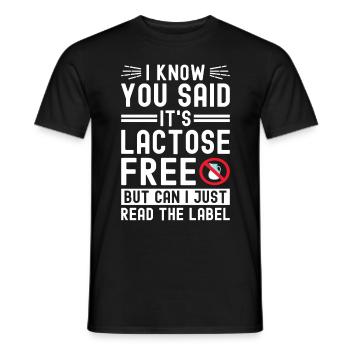 Intolérance au lactose Intolérance au lactose - T-shirt homme - noir - Devant - AI Model Male 178 light (178cm)