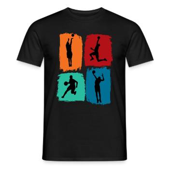 Basketball, Basketballer retro Sport Design - Männer T-Shirt - Schwarz - Vorne - AI Model Male 178 light (178cm)