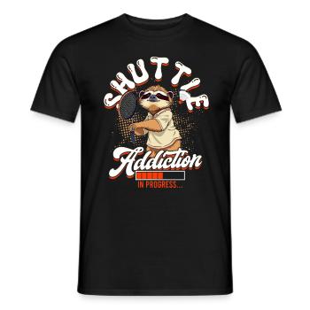 Badminton Shuttle Addiction In Progress - Men's T-Shirt - black - Front - AI Model Male 178 light (178cm)