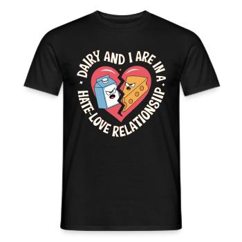 Laktoseintoleranz Laktoseintolerant - Männer T-Shirt - Schwarz - Vorne - AI Model Male 178 light (178cm)