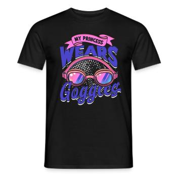 Synchronschwimmen My Princess Wears Goggles - Männer T-Shirt - Schwarz - Vorne - AI Model Male 178 light (178cm)