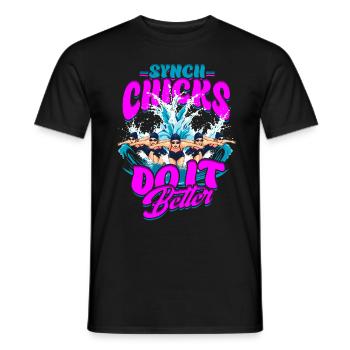 Les poussins synchronisés le font mieux Nage synchronisée - T-shirt homme - noir - Devant - AI Model Male 178 light (178cm)