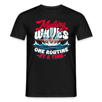 Natation synchronisée Faire des vagues Une routine - T-shirt homme - noir - Devant - AI Model Male 178 light (178cm)