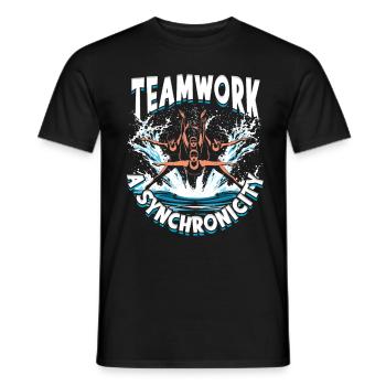 Synchronschwimmen Synchro Schwimmer - Männer T-Shirt - Schwarz - Vorne - AI Model Male 178 light (178cm)