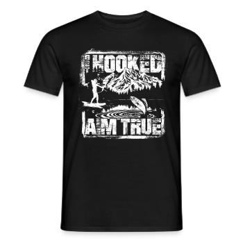 Bogenfischer Bogenfischen Get Hooked Aim True - Männer T-Shirt - Schwarz - Vorne - AI Model Male 178 light (178cm)