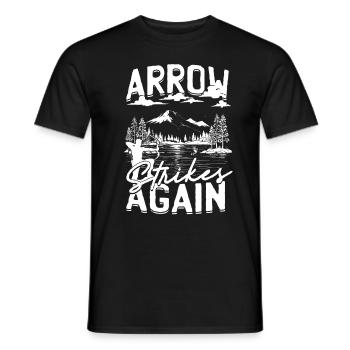 Bogenfischer Bogenfischen Arrow Strikes Again - Männer T-Shirt - Schwarz - Vorne - AI Model Male 178 light (178cm)
