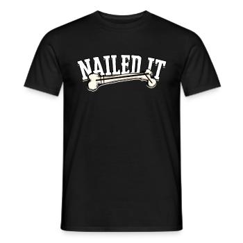 Une fracture de la jambe, une cuisse cassée, l’a cloué - T-shirt homme - noir - Devant - AI Model Male 178 light (178cm)