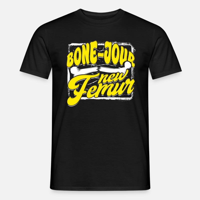 Beinbruch Gebrochener Oberschenkel - Männer T-Shirt - Schwarz