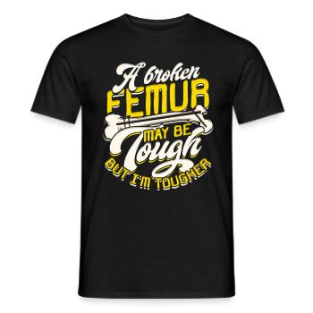 Beinbruch Gebrochener Oberschenkel - Männer T-Shirt - Schwarz - Vorne - AI Model Male 178 light (178cm)