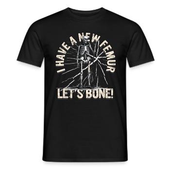Fracture de la jambe Cuisse cassée - T-shirt homme - noir - Devant - AI Model Male 178 light (178cm)