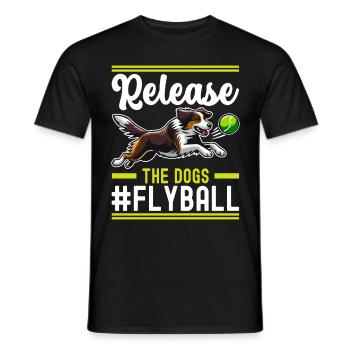 Flyball Dog Sports - Men's T-Shirt - black - Front - AI Model Male 178 light (178cm)