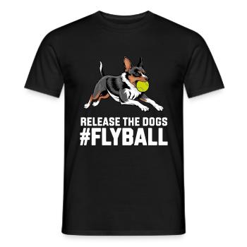 Flyball Dog Sports - Men's T-Shirt - black - Front - AI Model Male 178 light (178cm)