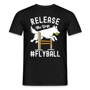 Flyball Hundesport - Männer T-Shirt - Schwarz - Vorne - AI Model Male 178 light (178cm)