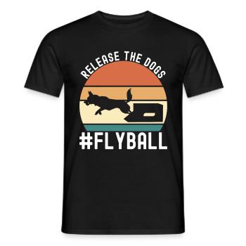 Flyball Hundesport - Männer T-Shirt - Schwarz - Vorne - AI Model Male 178 light (178cm)