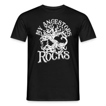 Genealogy Genealogy My Ancestors Rocks - Men's T-Shirt - black - Front - AI Model Male 178 light (178cm)