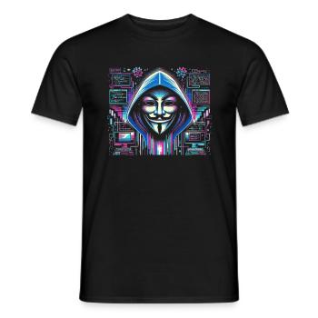 Programmer, computer scientist, hacker - Men's T-Shirt - black - Front - AI Model Male 178 light (178cm)