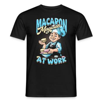 Macaron Magican At Work Macaron Baker Patissier - Men's T-Shirt - black - Front - AI Model Male 178 light (178cm)