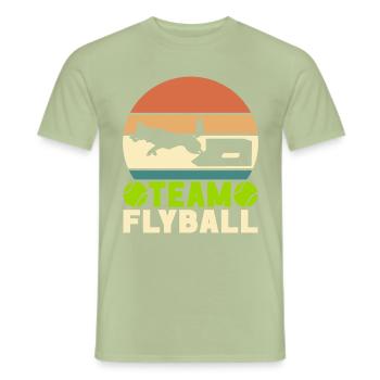 Flyball Sports canins - T-shirt homme - vert sauge - Devant - AI Model Male 178 light (178cm)