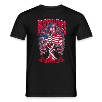 Généalogie Généalogie Américain États-Unis - T-shirt homme - noir - Devant - AI Model Male 178 light (178cm)
