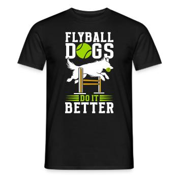 Flyball Hundesport - Männer T-Shirt - Schwarz - Vorne - AI Model Male 178 light (178cm)