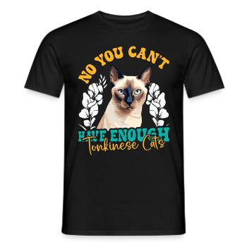 Chat tonkinois - T-shirt homme - noir - Devant - AI Model Male 178 light (178cm)