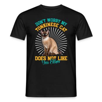 Chat tonkinois - T-shirt homme - noir - Devant - AI Model Male 178 light (178cm)