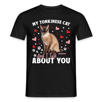 Chat tonkinois - T-shirt homme - noir - Devant - AI Model Male 178 light (178cm)