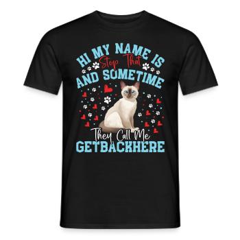 Chat tonkinois - T-shirt homme - noir - Devant - AI Model Male 178 light (178cm)
