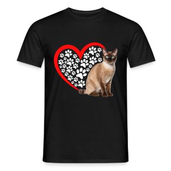Chat tonkinois - T-shirt homme - noir - Devant - AI Model Male 178 light (178cm)