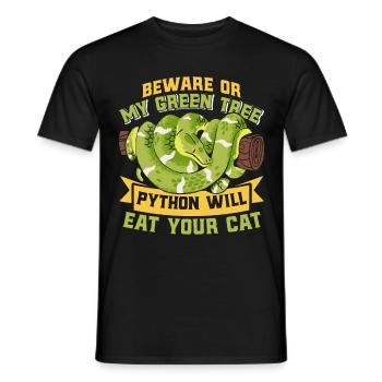 Green Tree Python - Men's T-Shirt - black - Front - AI Model Male 178 light (178cm)