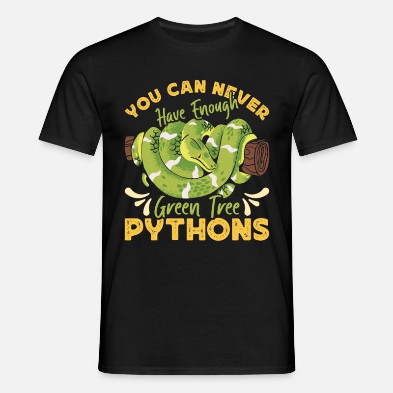 Green Tree Python - Men's T-Shirt - black