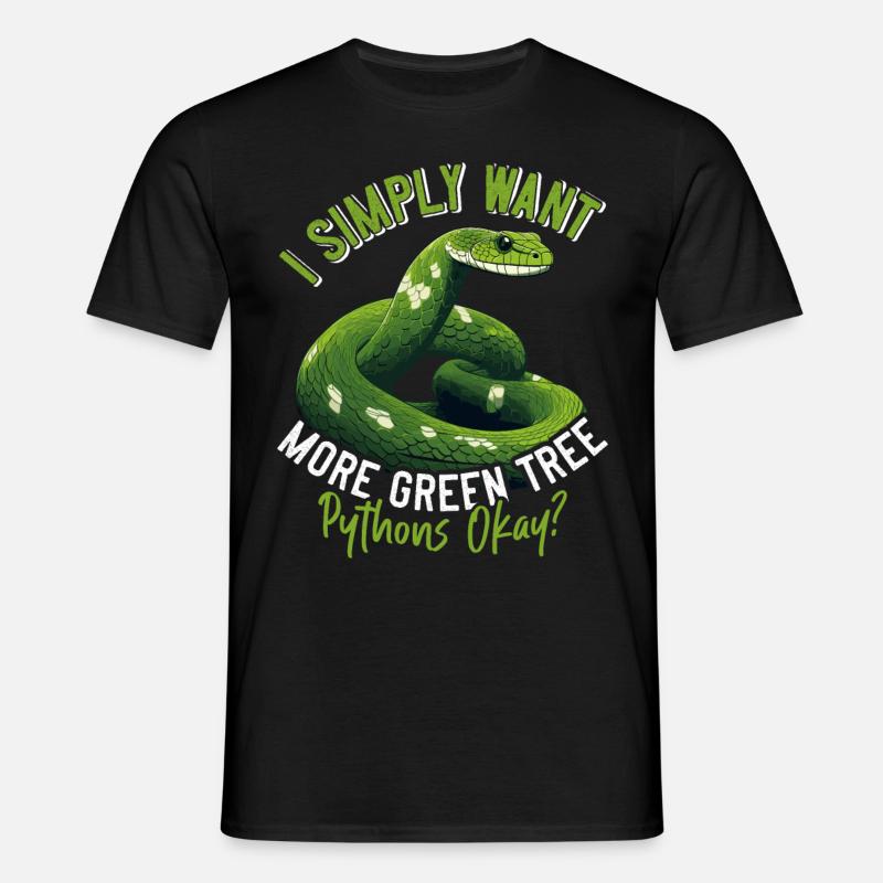 Green Tree Python - Männer T-Shirt - Schwarz