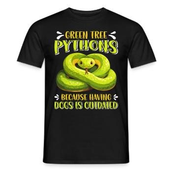 Green Tree Python - Men's T-Shirt - black - Front - AI Model Male 178 light (178cm)