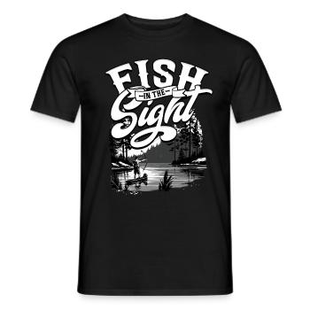 Bogenfischen Bogenangeln Fish In the Sight - Männer T-Shirt - Schwarz - Vorne - AI Model Male 178 light (178cm)