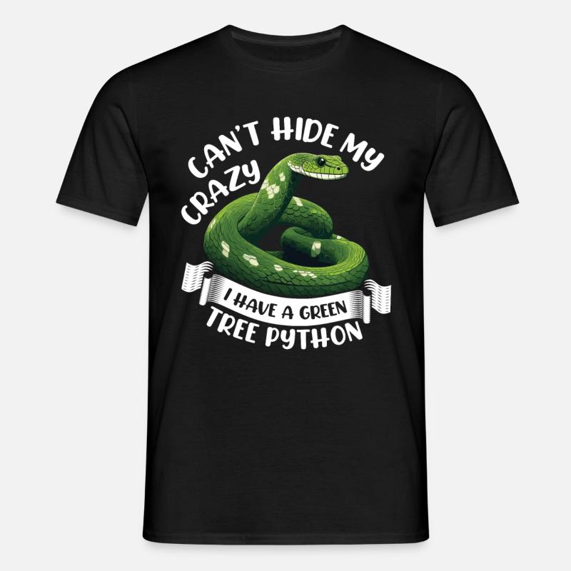 Green Tree Python - Männer T-Shirt - Schwarz