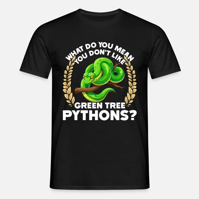 Green Tree Python - Men's T-Shirt - black