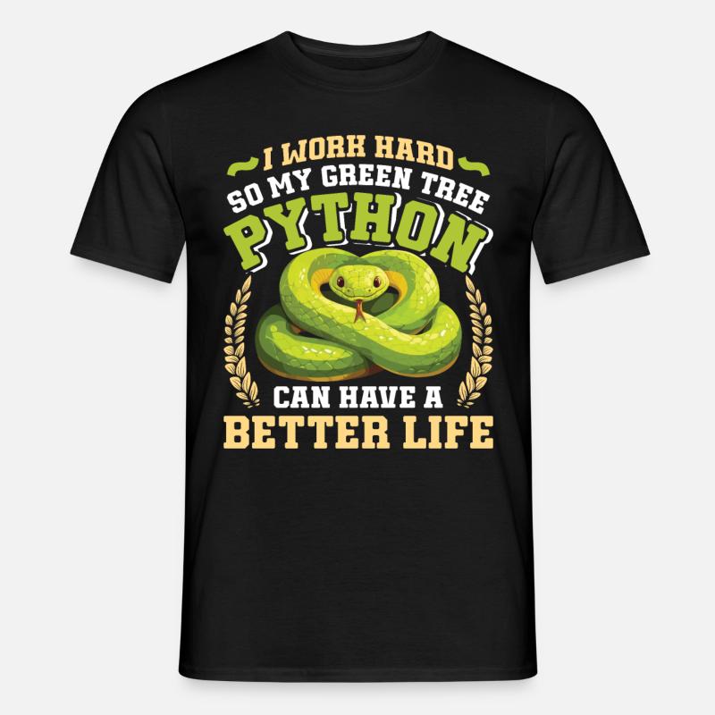 Python arborescent vert - T-shirt homme - noir