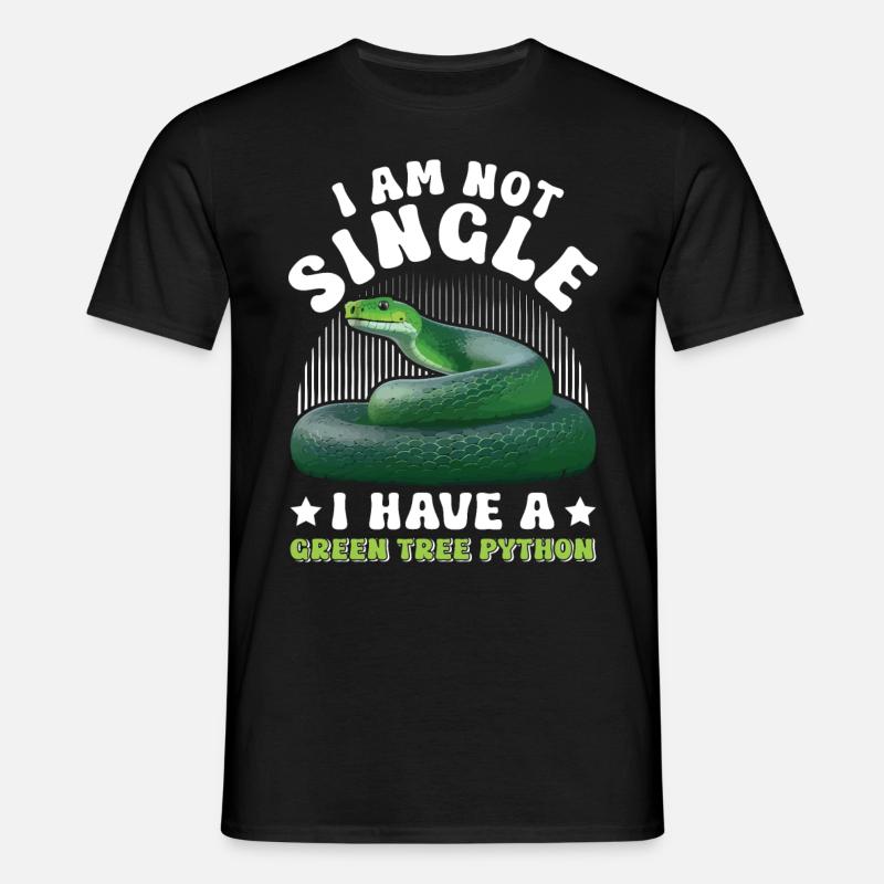 Green Tree Python - Männer T-Shirt - Schwarz