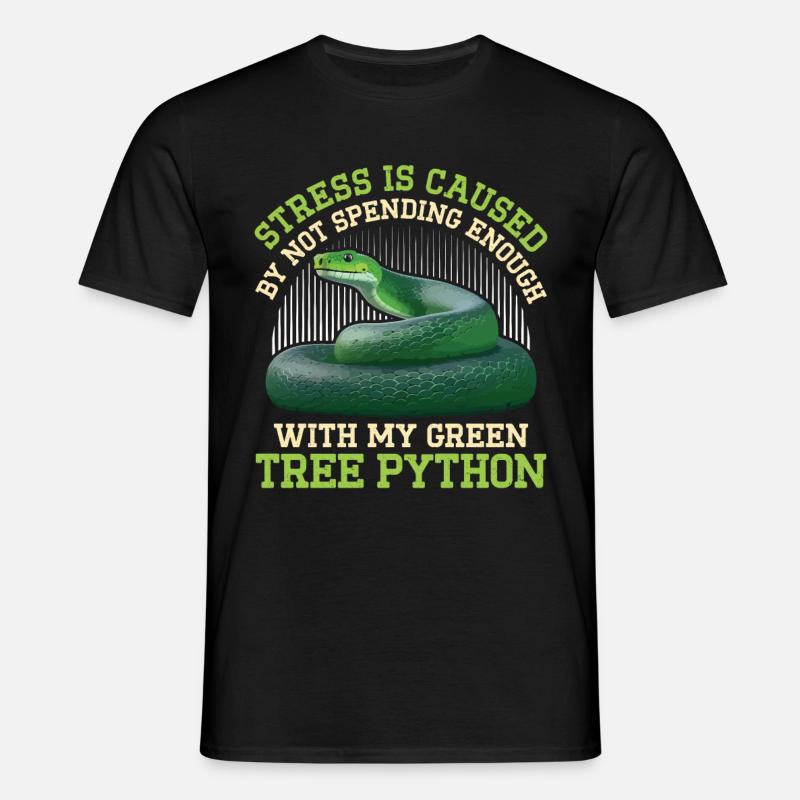Green Tree Python - Men's T-Shirt - black